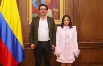 José Raúl Moreno y Angie Rodríguez habrían tenido una confrontación antes del viaje del presidente Gustavo Petro a Oriente Medio. FOTO: Dapre