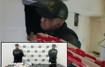 Hasta en los boquetes hechos en las paredes, los delincuentes ocultaban los elementos prohibidos. FOTO: Cortesía Meval.