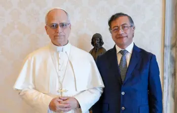 Papa Leon XIV y el presidente Gustavo Petro. Foto: Presidencia.