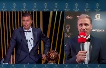 Vincent García, jefe redactor de France Football, explicó por qué Rodri ganó el Balón de Oro, además de referirse a la ausencia del Real Madrid. Foto: Captura de video composición de EL COLOMBIANO