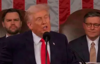 Donald Trump durante su discurso del Estado de la Unión de este martes. FOTO: Captura de video