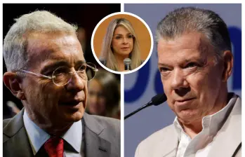 Uribe respondió a señalamientos que lanzó Santos contra la periodista Vicky Dávila, quien suena como eventual candidata presidencial en 2026. FOTO: COLPRENSA