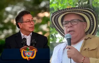 El presidente Gustavo Petro y el líder minero asesinado Jaime Gallego. Foto: Presidencia-UNP