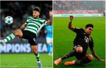 Luis Díaz no podrá jugar la quinta fecha de la Champions League este miércoles. Otros colombianos como Luis Suárez tendrán acción. Fotos: GETTY.