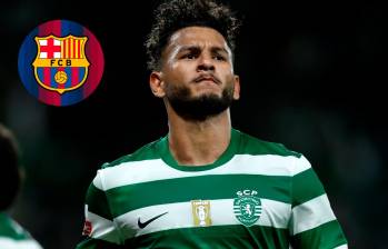 Luis Javier Suárez jugó el Mundial 2026 con Colombia. FOTOS: X SportingCP y FCBarcelona