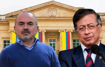 A la izquierda, Jorge Iván Cuervo, nuevo ministro de Justicia; a la derecha, el presidente Gustavo Petro. Foto: cortesía