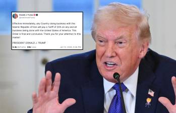 Donald Trump anunció aranceles del 25% a países que “hagan negocios” con Irán