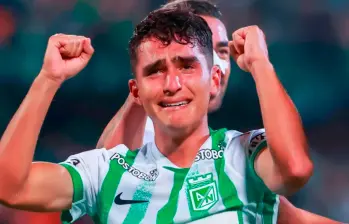 El futbolista Juan Manuel Rengifo (en la foto celebra su primer gol como profesional con Nacional), es una de las figuras del cuadro verde de Antioquia. Foto: Manuel Saldarriaga