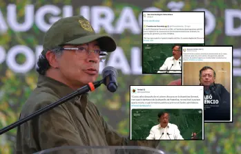 El presidente Gustavo Petro ha usado las cuentas oficiales de varias entidades estatales para la difusión de sus alocuciones y el posicionamiento de su imagen. FOTOS: Colprensa y captura cuentas de X de ICBF, SGC e Invías