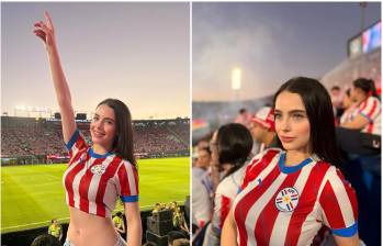 La joven paraguaya de 25 años, oriunda de Luque, pasó de ser una espectadora más en las tribunas de la Copa del Mundo a convertirse en el fenómeno viral más buscado de internet. FOTO: Tomada de las redes sociales @naiel.aguilera
