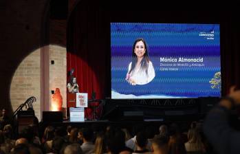 La directora de Medellín Cómo Vamos, Mónica Almonacid, durante la conmemoración de los 20 años de ese programa. FOTO: Camilo Suárez