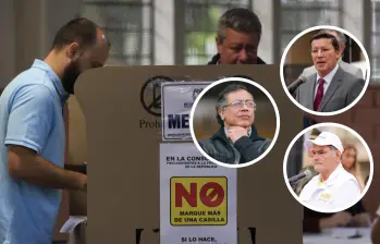 El registrador Hernán Penagos (arriba) aseguró que se publicarán todas las actas, en medio de críticas del presidente Gustavo Petro al sistema electoral. FOTO: CAMILO SUÁREZ-EL COLOMBIA/PRESIDENCIA-REGISTRADURÍA-PROCURADURÍA