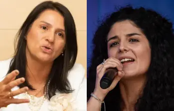 Paola Holguín es exsenadora del Centro Democrático; Yannai Kadamani ha sido ministra de las Culturas de Petro. Foto: Colprensa.