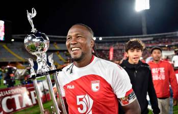 El vallecaucano Hugo Rodallega fue la gran figura del título de Superliga de Santa Fe, ante Junior. FOTO: Colprensa