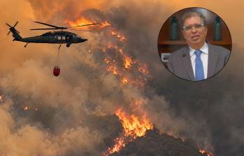 El ministro de Ambiente, Fabio Arjona informó que investigan las causas del incendio cerro de San Marcos en Villa de Leyva. Foto: captura de video