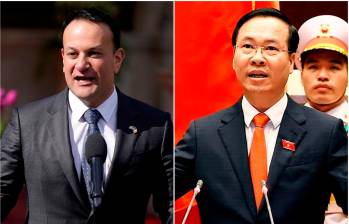 Leo Varadkar, primer ministro de Irlanda; y Vo Van Thuong, presidente de Vietnam. FOTOS: Getty