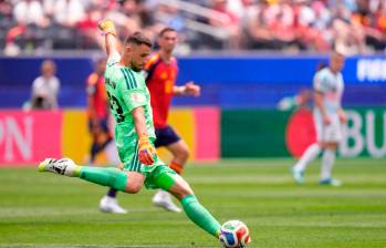 El arquero Unai Simón de España sumó 650 minutos sin recibir gol en el Mundial de Norteamérica, imponiendo nueva marca en las copas del mundo. FOTO GETTY 