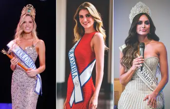 De izquierda a derecha: la nueva Señorita Colombia, María Antonia Mosquera. Catalina Duque Abréu, Miss Colombia en Miss Internacional y Vanessa Pulgarín en Miss Universo. FOTOS Colprensa y Julio C. Herrera 