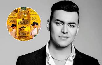 Estarían sacando botellas de Aguardiente Amarillo con el rostro de Yeison Jiménez. FOTO: Fotos - cortesía y tomada de las redes sociales 