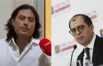 Nicolás Petro, hijo del presidente Gustavo Petro y el exfiscal Francisco Barbosa. FOTOS: captura de video y Colprensa