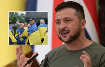El presidente de Ucrania, Volodímir Zelenski, aseguró que entre los 20 cuerpos hasta hay mercenario israelí, quien al parecer combatía junto a ellos en la guerra contra los ucranianos. FOTO: GETTY Y AFP