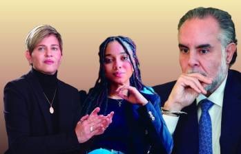 A la izquierda, Verónica Alcocer; en el medio, Juliana Guerrero; a la derecha, Armando Benedetti. Foto: Presidencia. 