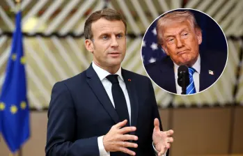 Emmanuel Macron, presidente de España, ha sugerido usar este instrumento para contrarrestar las amenazas arancelarias de Trump. Fotos: Getty Images y AFP