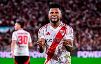 Miguel Ángel Borja no seguirá en River Plate, algunos hablan de que podría regresar al fútbol colombiano. FOTO TOMADA X @RiverPlate
