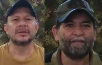 Rodrigo Antonio López y Jesús Pacheco, secuestrados por el ELN. Foto: captura de video