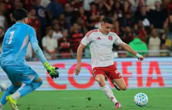 El delantero colombiano Rafael Santos Borré llegó al balompié brasileño en 2024, desde Alemania. Foto: tomada del x de @SCInternacional