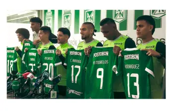 En la foto, de izquierda a derecha, se ven Eduard Bello, Kevin Cataño, Samuel Velásquez, Milton Casco, Christian Arango, Alfredo Morelos y Nicolás Rodríguez. Foto: Cortesía Atlético Nacional 