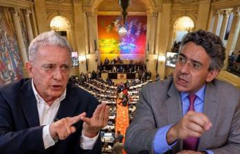 En el Centro Democrático perciben que la estrategia de Enrique Gómez ha sido atacar la figura de Uribe. FOTO Juan Antonio Sánchez y Colprensa