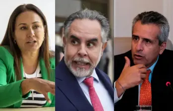 Berenice Bedoya, congresista; Armando Benedetti, ministro del Interior; y Luis Fernando Velasco, exministro del Interior. FOTOS: Colprensa