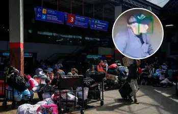 El ataque ocurrió en el módulo 5 en la zona de llegadas de la terminal de El Salitre. FOTO: Colprensa y captura de video