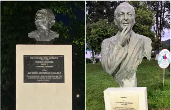 El hospital regional en Líbano, Tolima, que tiene por nombre el del padre del Ministro de Salud (Alfonso Jaramillo Salazar), inauguró un busto o monumento en su honor hace tres meses. Este es el segundo busto en Líbano. FOTO: Cortesía