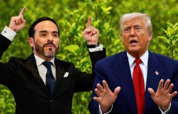Trump ratificó su confianza en el liderazgo de De la Espriella y aseguró que la ayuda y la cooperación financiera para los intereses conjuntos se mantendrán vigentes. FOTO Presidencia y Getty, Ilustración EL COLOMBIANO