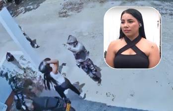 Así fue como Karen Chaparro se enfrentó con dos ladrones a las afueras de su vivienda en Cúcuta. FOTO: Capturas de video 