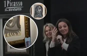Transmisión en directo del sorteo benéfico en el que se definió el ganador de una obra de Picasso.Foto: captura de pantalla de RTVE Play
