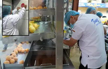 Inspectores de Sanidad de Itagüí realizando labores de inspección en establecimientos del municipio. FOTO: Cortesía