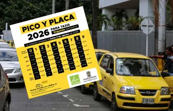 Movilidad en Medellín, rotación de pico y placa en taxis. Foto: Manuel Saldarriaga