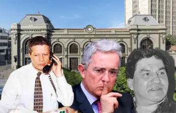A la izquierda, Eduardo Umaña. En el medio, Álvaro Uribe Vélez. A la izquierda, Jesús María Valle. FOTOS: Concejo de Medellín, Tribunal de Medellín y cortesía Verdad abierta