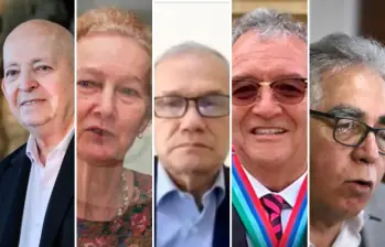 De izquierda a derecha: Otty Patiño, Vera Gave, Carlos Ramón González, Jorge Lemus y Augusto Rodríguez. FOTOS: COLPRENSA Y CAPTURAS DE PANTALLA.