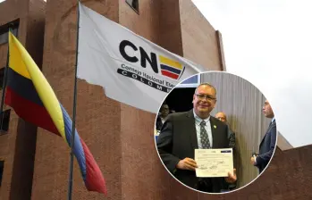 El Consejo Nacional Electoral confirmó a Pedro Alejandro Murcia Lamprea como ganador de la curul internacional para la Cámara de Representantes. Fotos: CNE y Colprensa