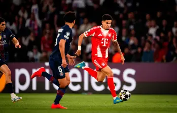 Luis Díaz, una de las figuras en la ida de semifinales entre PSG y Bayern Múnich. FOTO X-BAYERN