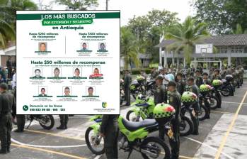 El cartel de los más buscados por extorsión y secuestro en Antioquia incluye diez hombres asociados con diversos delitos. FOTOS: Gobernación de Antioquia 