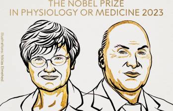 Katalin Karikó (Hungría) y Drew Weissman (Estados Unidos), ganaron el Premio Nobel de Medicina 2023. FOTO @NobelPrize en X 