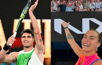 El tenista español Carlos Alcaraz ocupa el primer puesto en el ranking de la ATP. Aryna Sbalenka es la mejor tenista del mundo en el listado femenino. Foto: tomada del x @AustralianOpen y el Instagram de @ArynaSabalenka