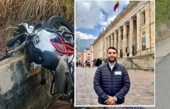 Adelante, el líder social fallecido. Atrás, una de las motos que estaría involucrada en el accidente. FOTO: imagen tomada de redes