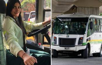 Vanessa García Grajales trabaja en los alimentadores del Metro de Medellín. FOTO: EL COLOMBIANO