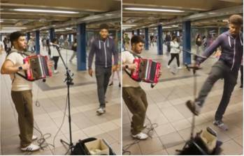 El protagonista de esta historia fue un artista identificado como Alejo Portela, un joven músico colombiano que canta en Nueva York. FOTO: Captura video redes sociales @alejoportelaa